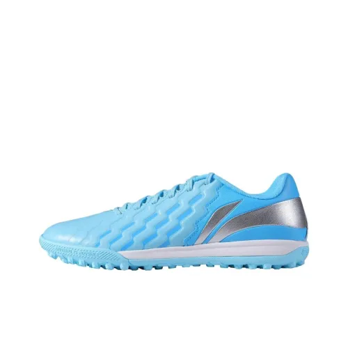 LiNing Jin TF Rubber Broken Studs Artificial Ground Anti Slip Wear Resistant Soccer Shoes Men's Blue