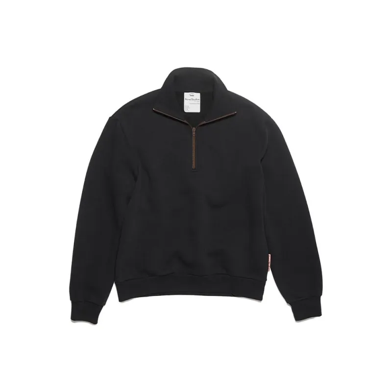 Acne Studios Half Zip Sweatshirt Black-0