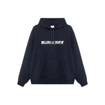 Burberry Women's Logo Print Hooded Sweatshirt Black