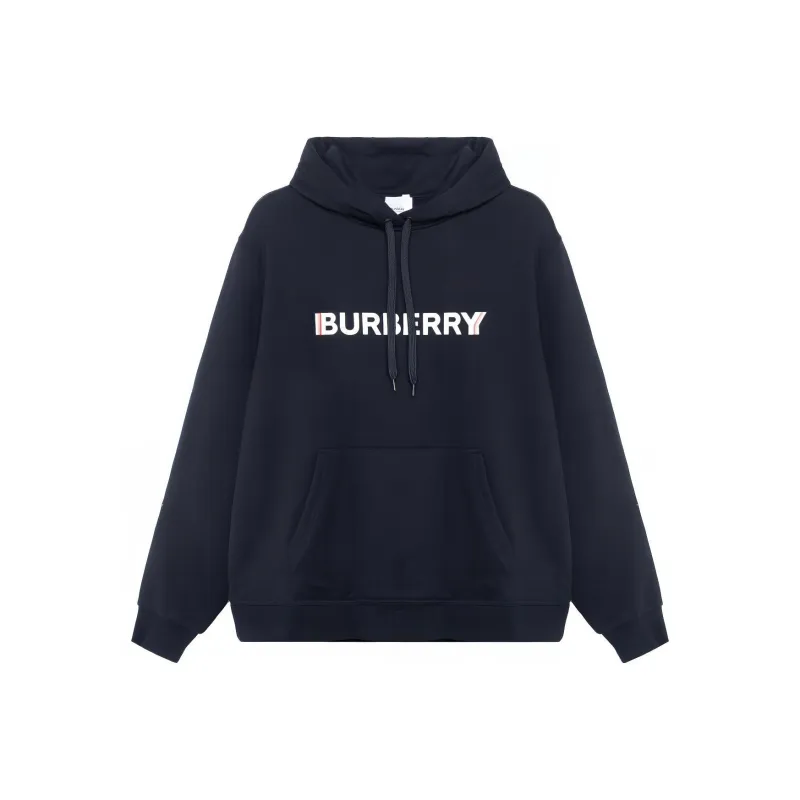Burberry Women's Logo Print Hooded Sweatshirt Black-0