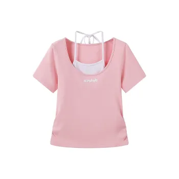 YK&YB T Shirt Unisex Pink White