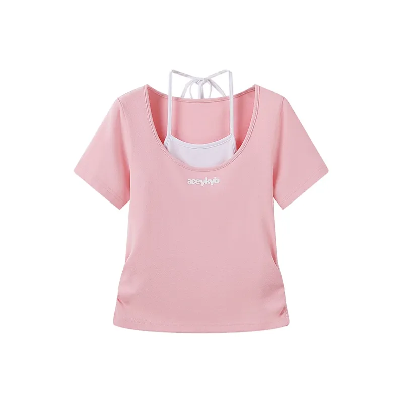 YK&YB T Shirt Unisex Pink White-0