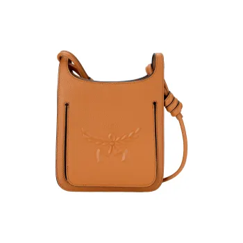 MCM Leather Crossbody Bag, Shoulder Bag Mini Women's Cognac