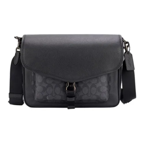 COACH Charter Cow Leather Envelope Bag, Crossbody Bag, Shoulder Bag Medium Size Men's Charcoal Gray