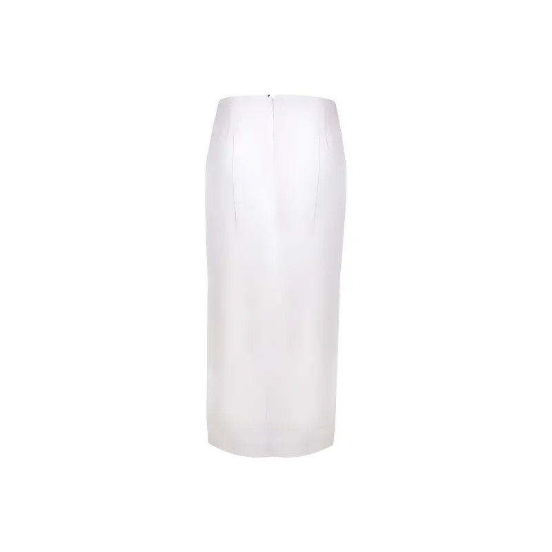 SportMax Denim Long Skirts Women's White-1