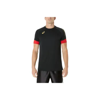 Asics T Shirts Men Black Red
