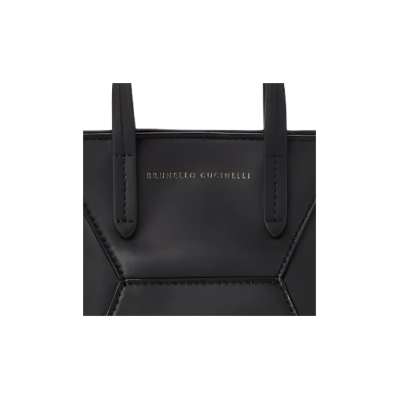 Brunello Cucinelli Calfskin Crossbody Handbag Mini Women's Black-4