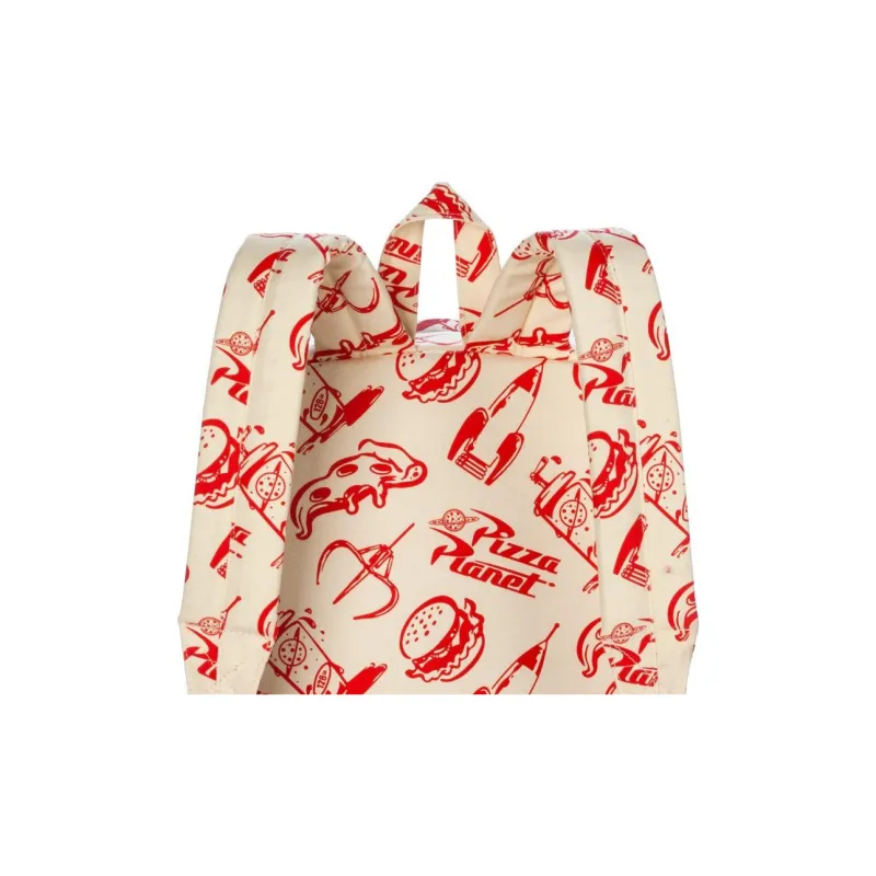 Disney Cotton Canvas Backpack Unisex Beige & Red-3