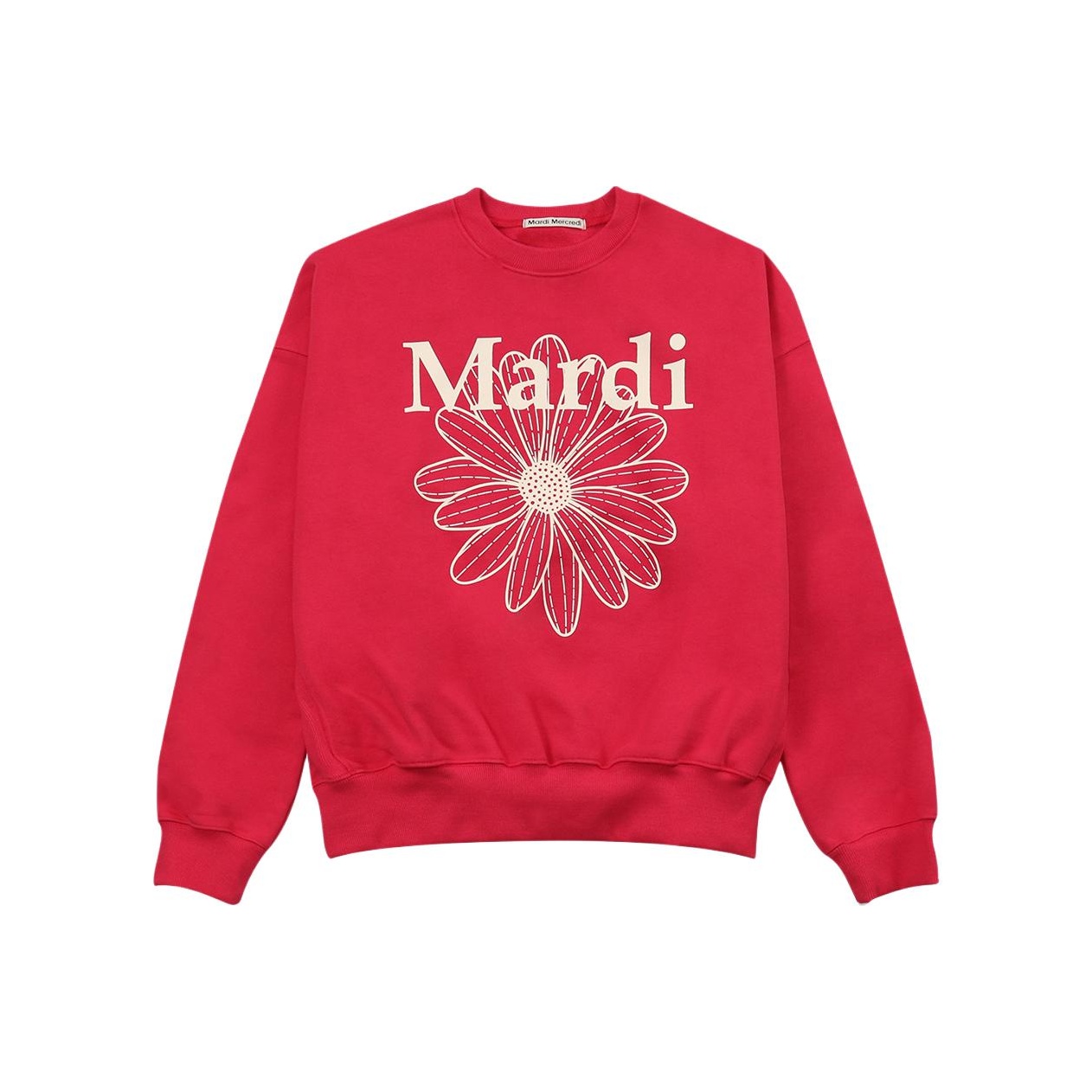 MARDI MERCREDI Flower Sweatshirt Oatmeal/Green - Cheap Rcj