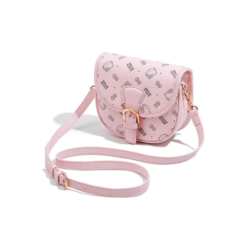 MESUCA Sanrio Hello Kitty Collaboration Kitty Series PU Crossbody Bag, Shoulder Bag Women's Pink/Brown/Milk Tea-3