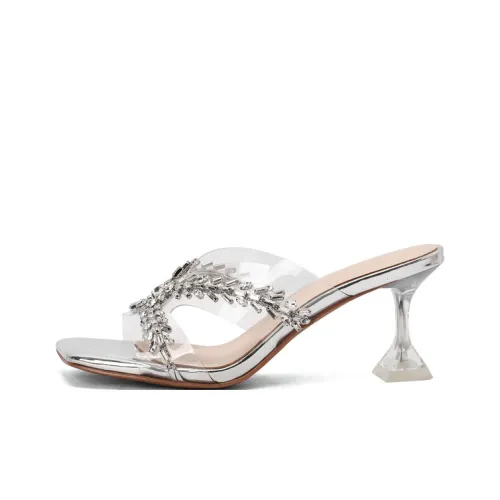 Schilling TPR Sole Slip Resistant Slide Slippers Women's Silver