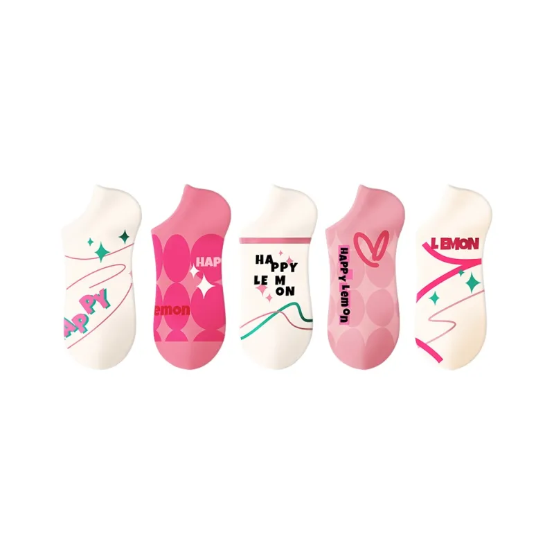 Happylemon No Show Socks Women's 5 Pack-11