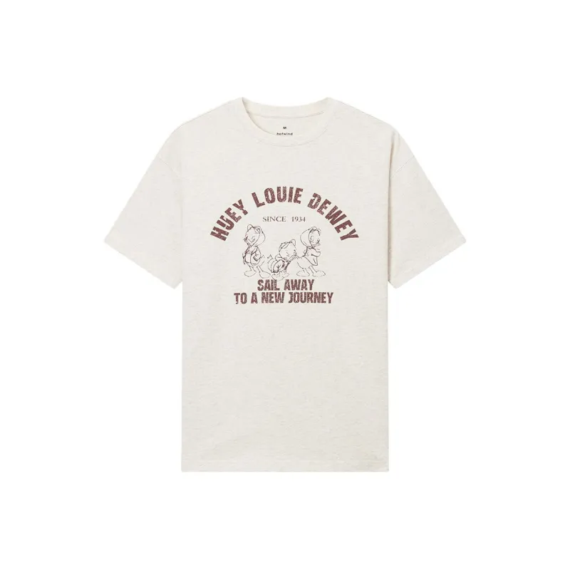 Hotwind Mickey Family Series T Shirt Women's Light Gray-0