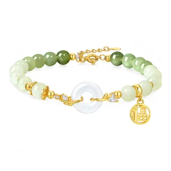 KADER Hetian Jade Bracelets Pale Greenish White Jade Women's