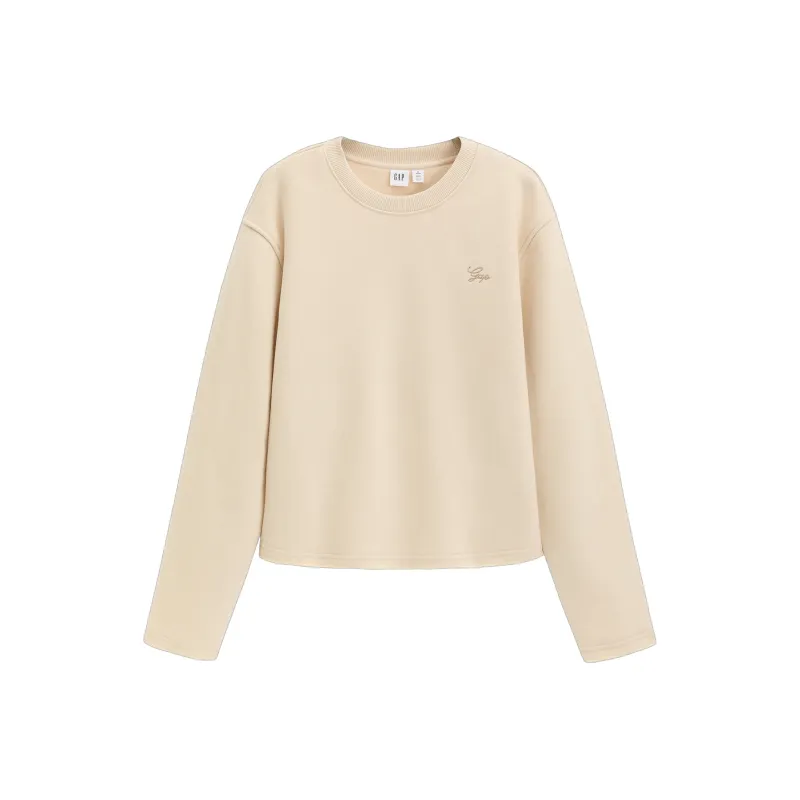 GAP Embroidered Logo Heavyweight Fleece Lined Crew Neck Versatile Sweatshirt Women's-2