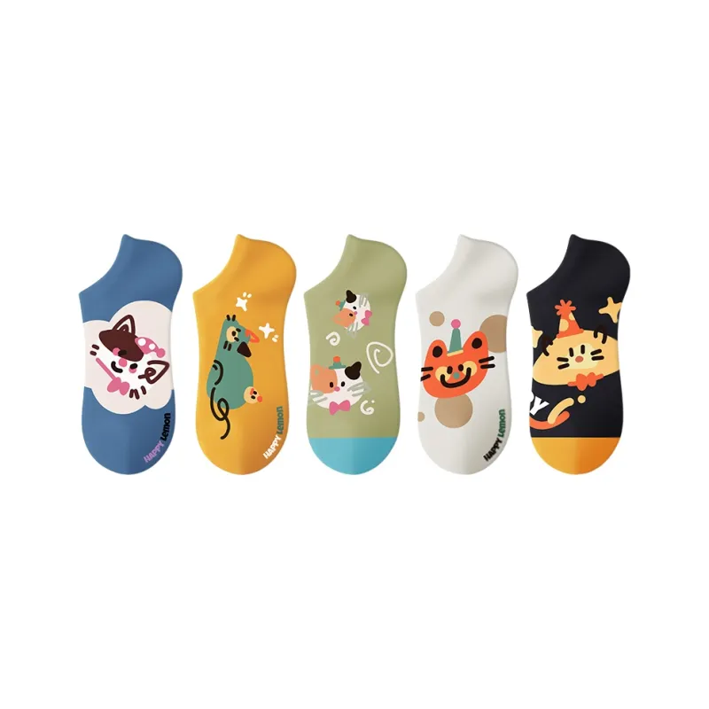 Happylemon No Show Socks Women's 5 Pack-10