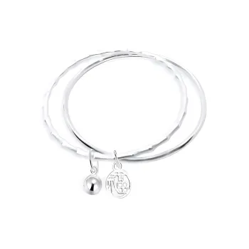 Hui Xuan Charm 999 Fine Silver Bangles Women's