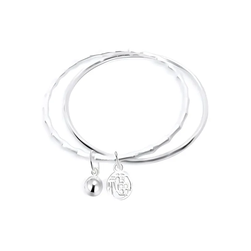 Hui Xuan Charm 999 Fine Silver Bangles Women's-0