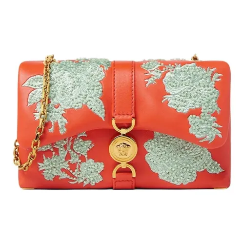 FANSIZHE VERSACE Lambskin Shoulder Bag Women's Orange