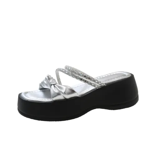 AJPAP Rhinestone Woven Slip Resistant, Odor Resistant, Quick Dry Slide Slippers Women's