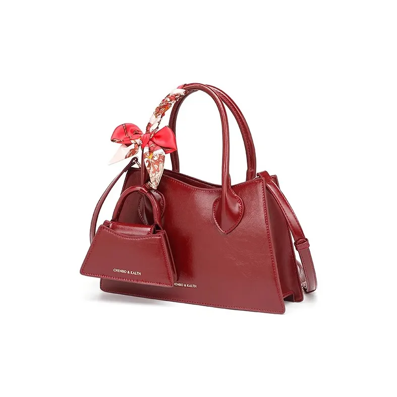 CLEVER& KETCH PU Combo Bag, Shoulder Bag, Crossbody Bag, Handbag Women's Red-1