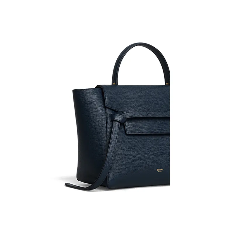 CELINE Belt Calfskin Catfish Bag Handbag Shoulder Bag Crossbody Bag Medium Size Women's Deep Navy Blue-3