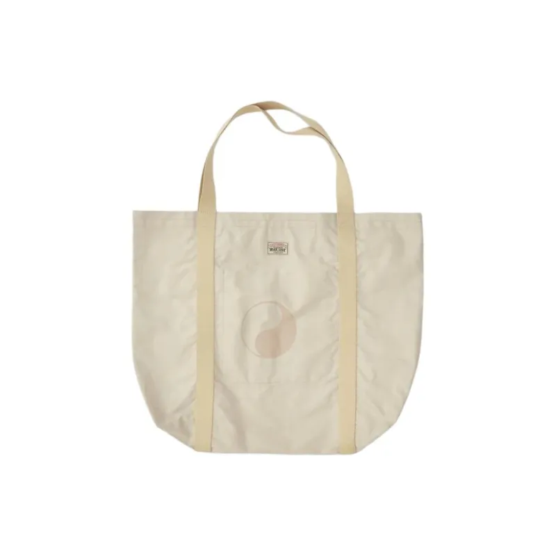 Stussy Our Legacy Collaboration Cotton Beach Bag, Tote Bag, Shopping Bag, Shoulder Bag Unisex Black/Bone/Army Green-4