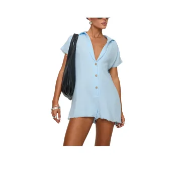 PRINCESS POLLY SALT LAKE ROMPER Bodysuits Women's BLUE/Blue