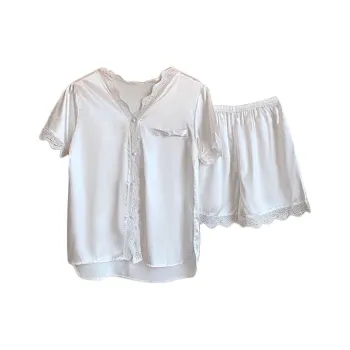 Flowers In Water Pajama Set Women's White