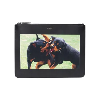 GIVENCHY Cow Leather Clutch Men's Black