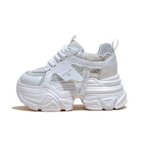 Shoe cabinet floral language Chunky Sneakers Women
s Low Top White