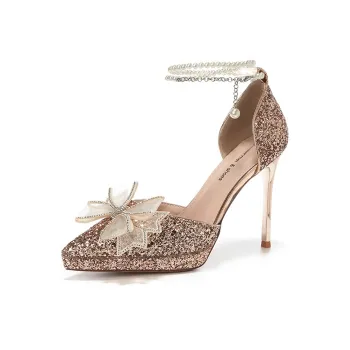 Lan Miao Slim Heel High Heels 10.5CM Women's Rose Gold