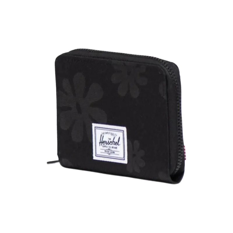 Herschel Recycled Polyester Wallet Unisex Black Floral-1