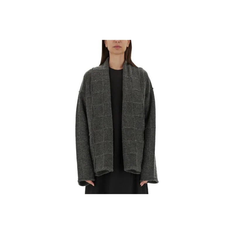 UMA WANG Check Patterned Long Sleeved Cardigan-0