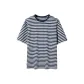 Dark Navy Blue White Pinstripe