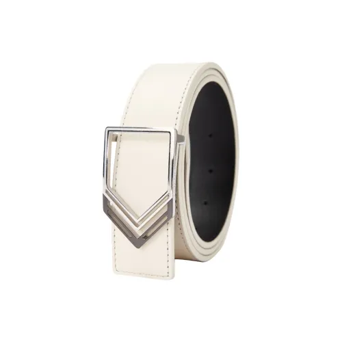 GOLDLION Top Grain Cow Leather Belts Men's White 35mm