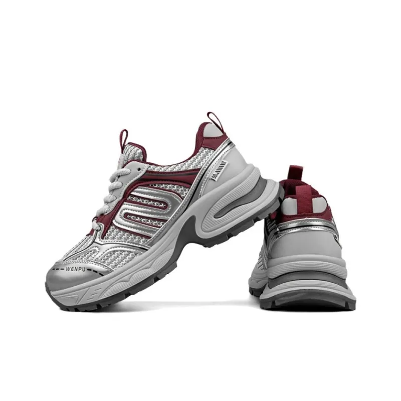 Y6T Cushioning, Lightweight, Breathable Low Top Chunky Sneakers Women's Red-2
