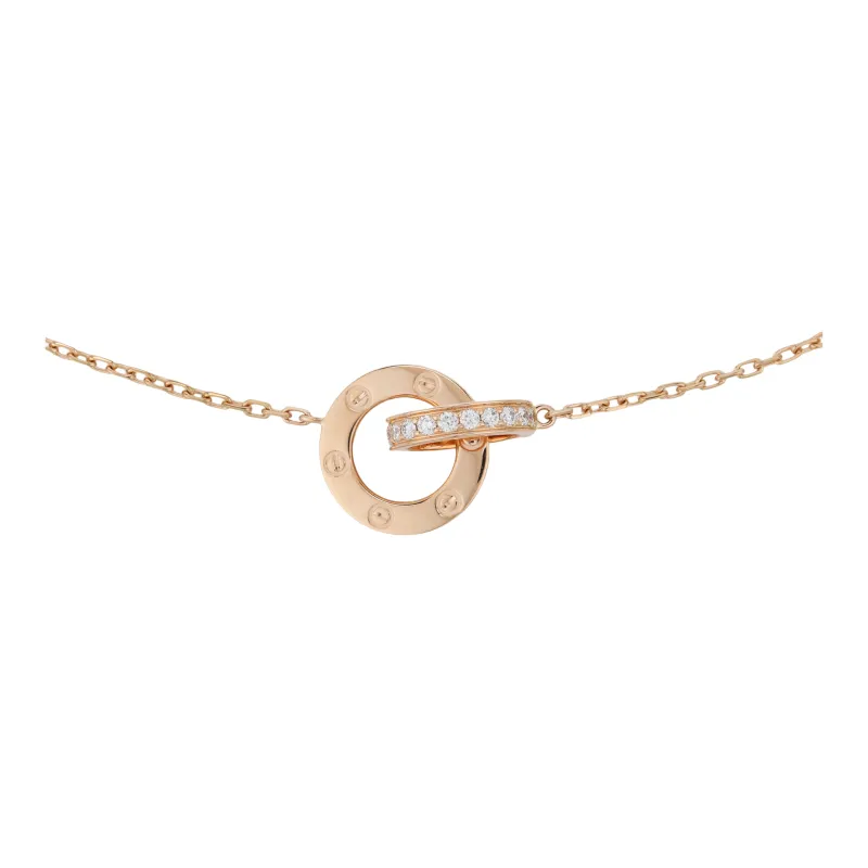 CARTIER Love Necklace Collection 18K Rose Gold Necklaces Women's Rose Gold-1