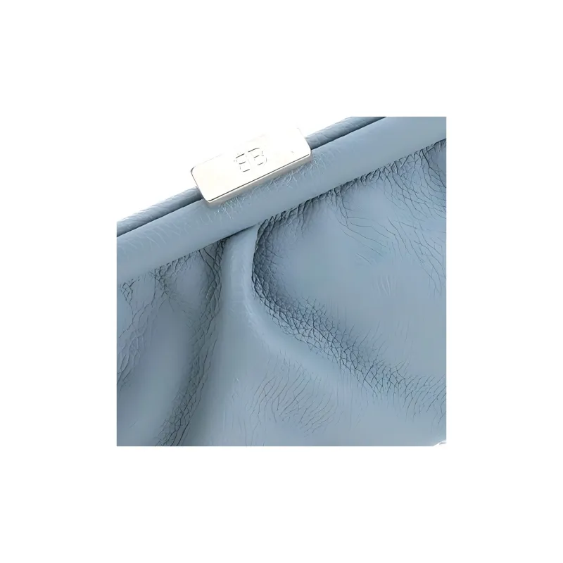 Balenciaga Cowhide Leather Clutch Women's Blue-3