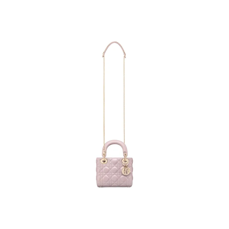 DIOR Lady Dior Sheepskin Lady Dior Bag Handbag Mini Women's Lotus Pink-3