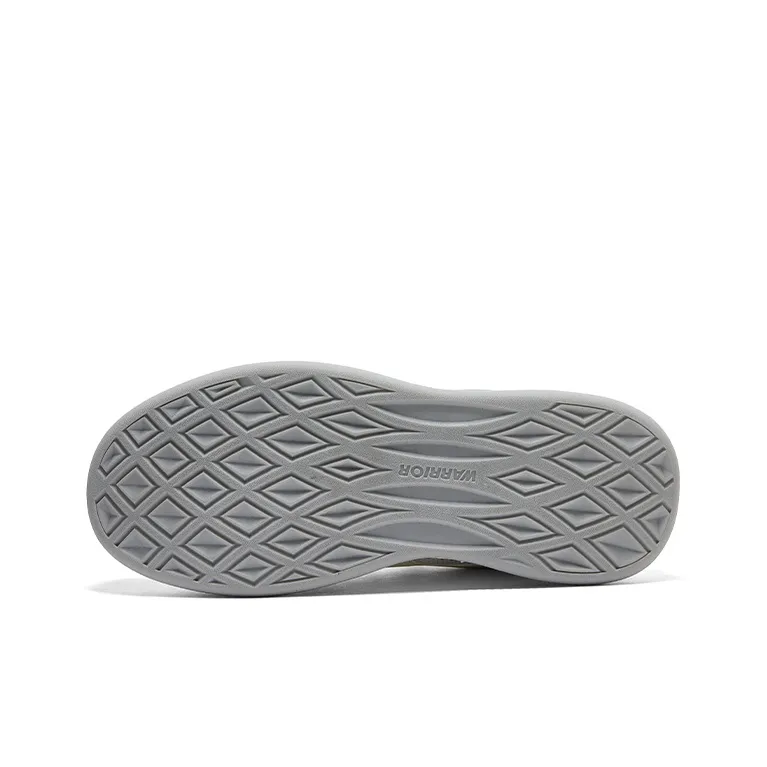 Warrior Anti Slip And Wear Resistant Height Increasing Low Top Skateboard Shoes Unisex Gray White-4