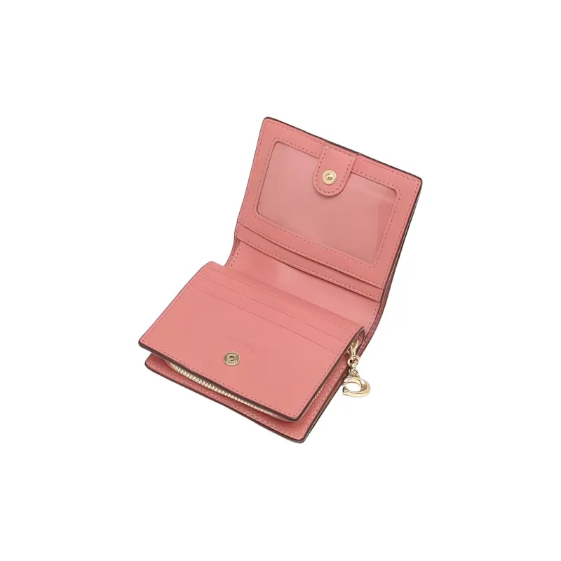 COACH Snap Wallet Leather Wallet Mini Women's Toffee Pink-3