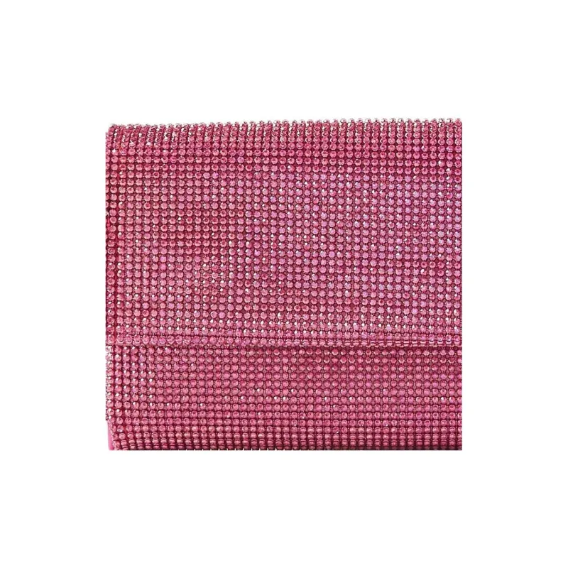 BENEDETTA BRUZZICHES Aluminum Mesh Inlay Crystal Rhinestone Handbag Shoulder Bag Small Size Women's Pink-3