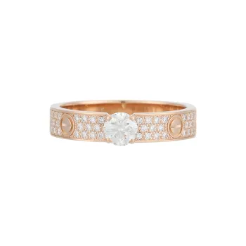 CARTIER 18K Rose Gold Diamond Rings Women's Rose Gold