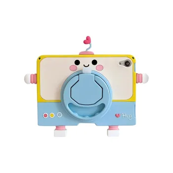 Wei Xin Cartoon Robot Rotating Stand Compatibility With IPad Pro/Air 5/Mini 6/7/11 Tablet Protective Cases