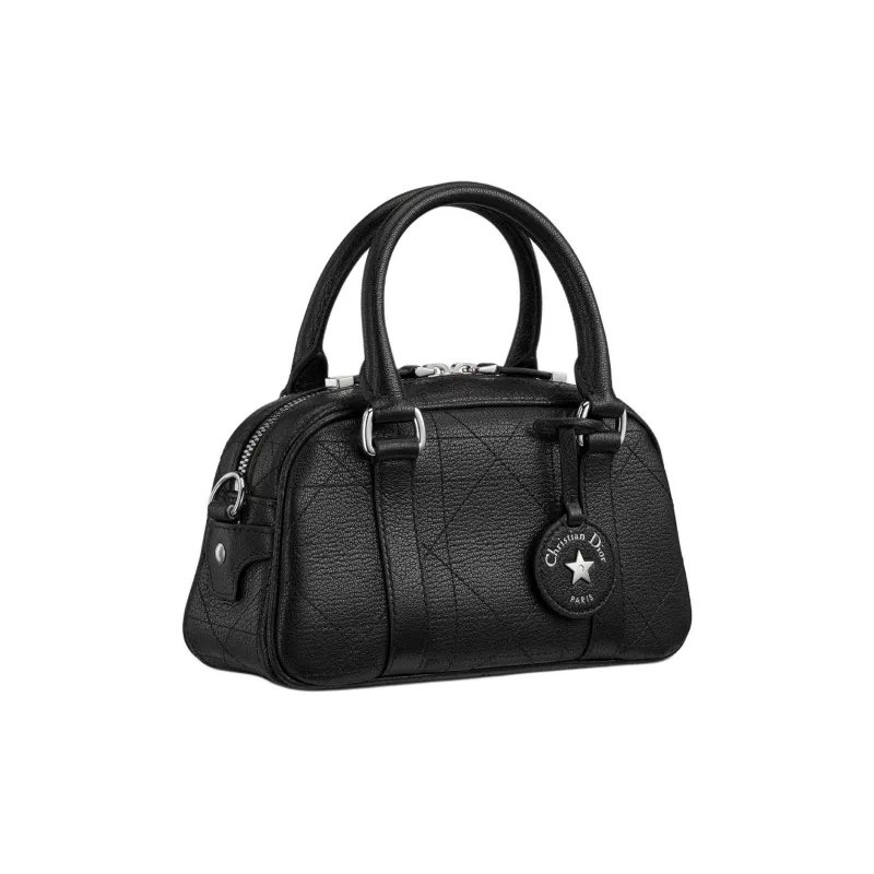 DIOR D Vibe East West Cotton With Cow Leather Handbag Micro Women's Black-1