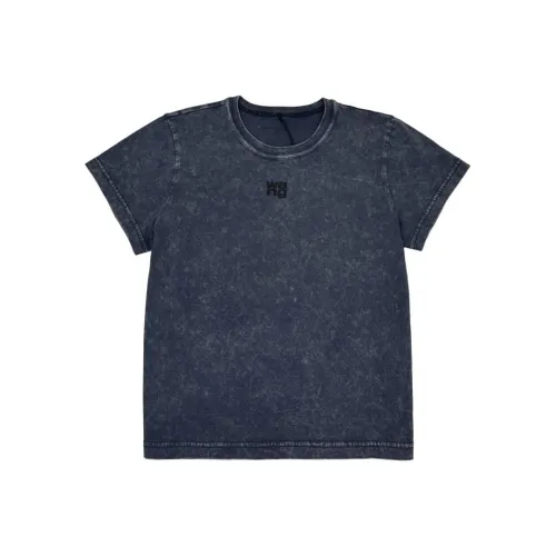 Alexander Wang Essential Jsy Shrunk Puff Logo & Bound Neck Tee Acid Black Ice