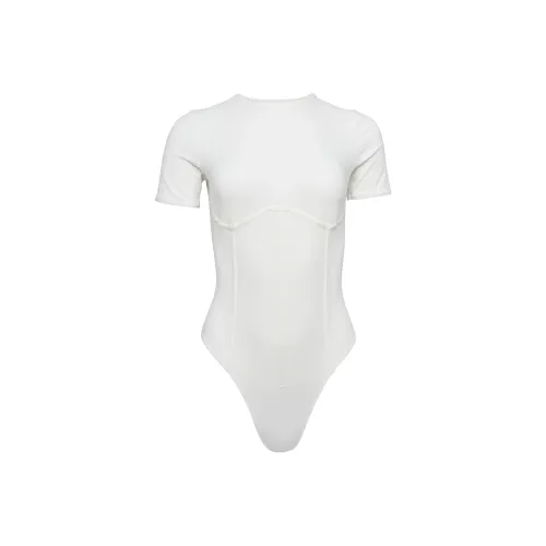 Fleur Du Mal 아이보리 화이트 여성 바디수트