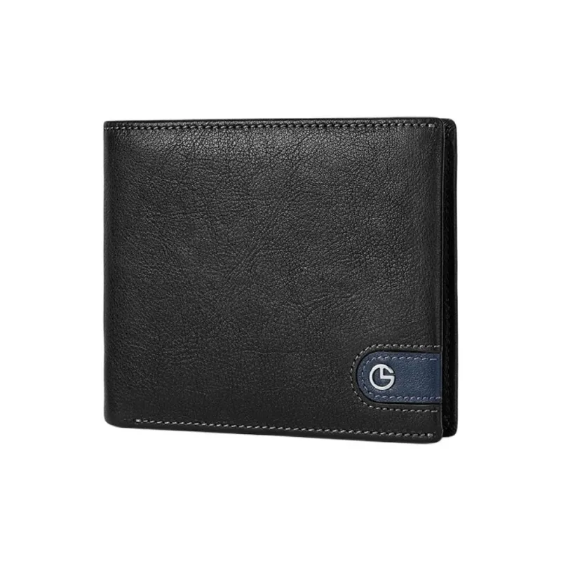 GOLDLION Cow Leather Wallet Men's Black-1