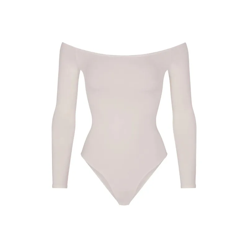 SKIMS ESSENTIAL OFF THE SHOULDER BODYSUIT Bodysuits Women's STONE/Stone Color-0